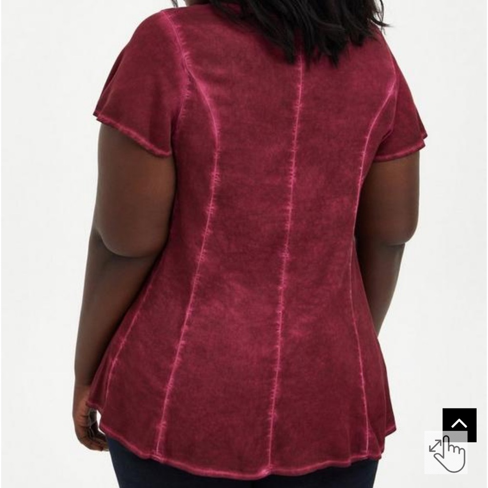 Torrid Fit And Flare Soft-Stretch Challis Button-Front Top - Picture 3 of 3